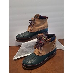 Vintage Dexter Duck Boots Brown Leather Thermolite Thin Insulated Booties Size 9